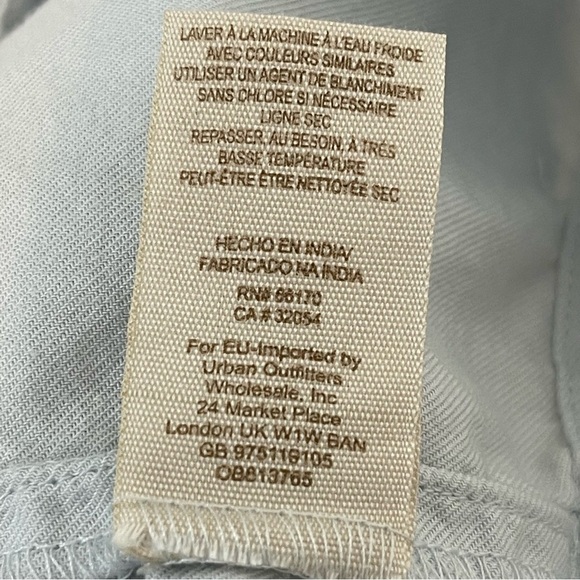 Free People Floral Embroidered off shoulder mini dress Cotton Gray pockets SZ XS - Picture 8 of 8